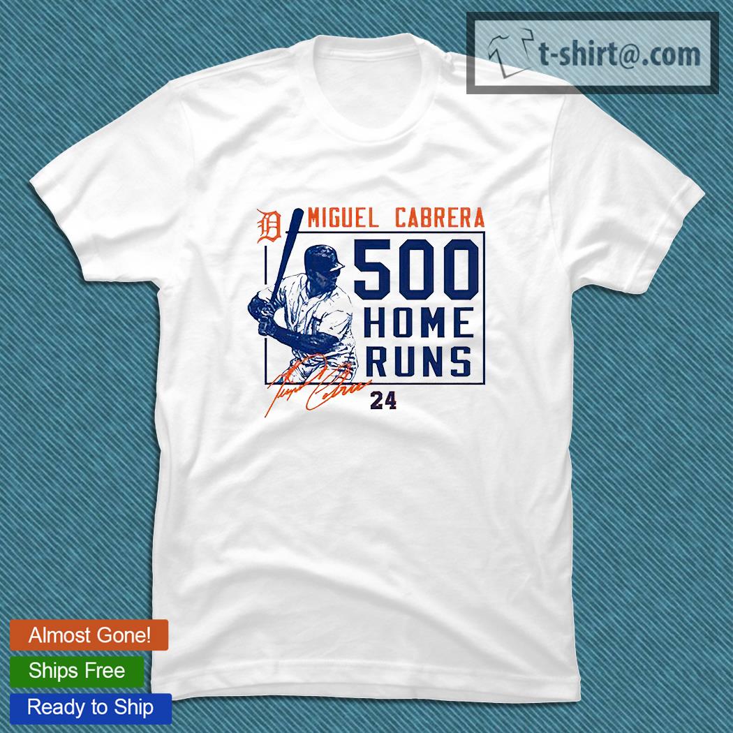 MLB Detroit Tigers Miguel Cabrera 500 home runs signature T-shirt