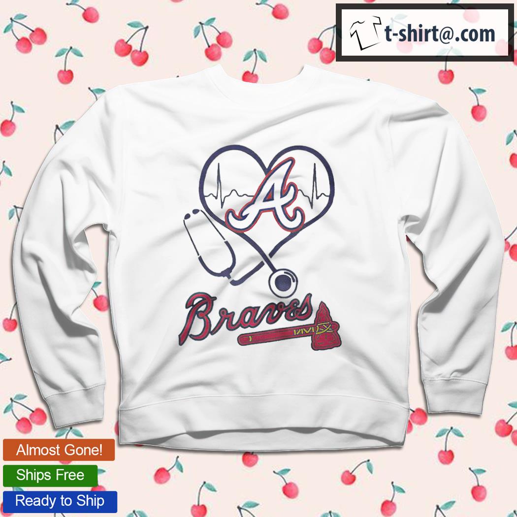 Heartbeat Nurse Love Atlanta Braves T-Shirt - Kingteeshop