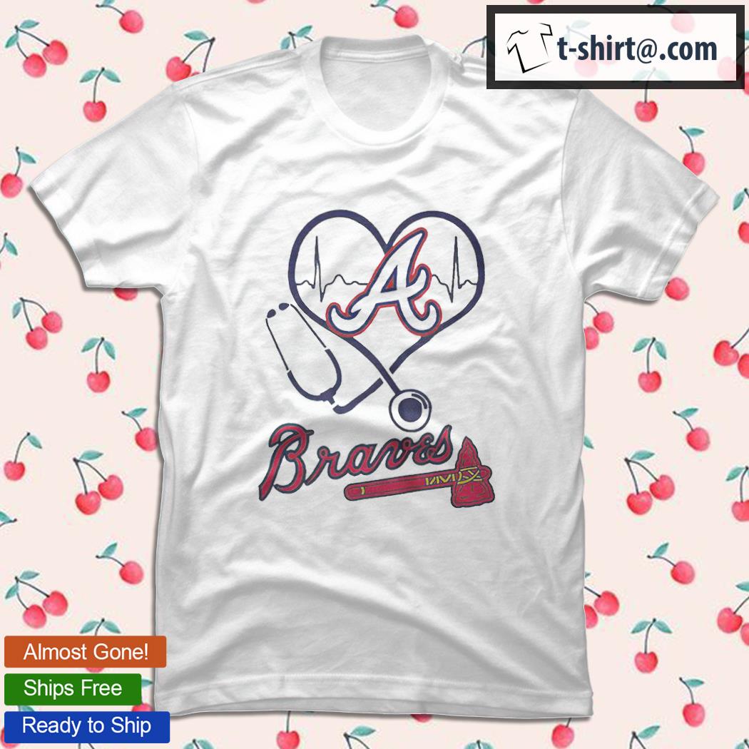 Heartbeat Nurse Love Atlanta Braves T-Shirt - Kingteeshop