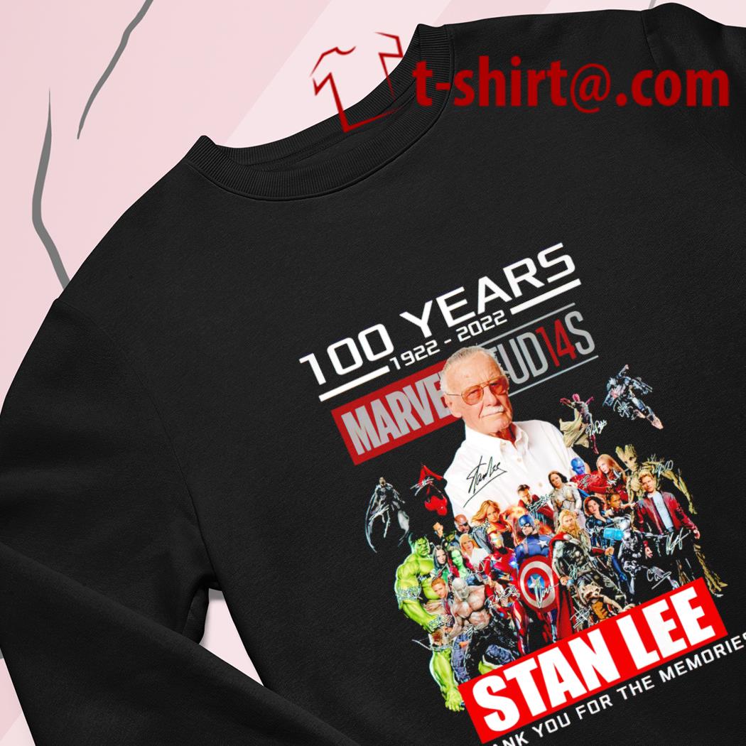 100 years 1922-2022 Marvel Studios Stan Lee thank you memories T-shirt, hoodie, sweater, long sleeve and tank top