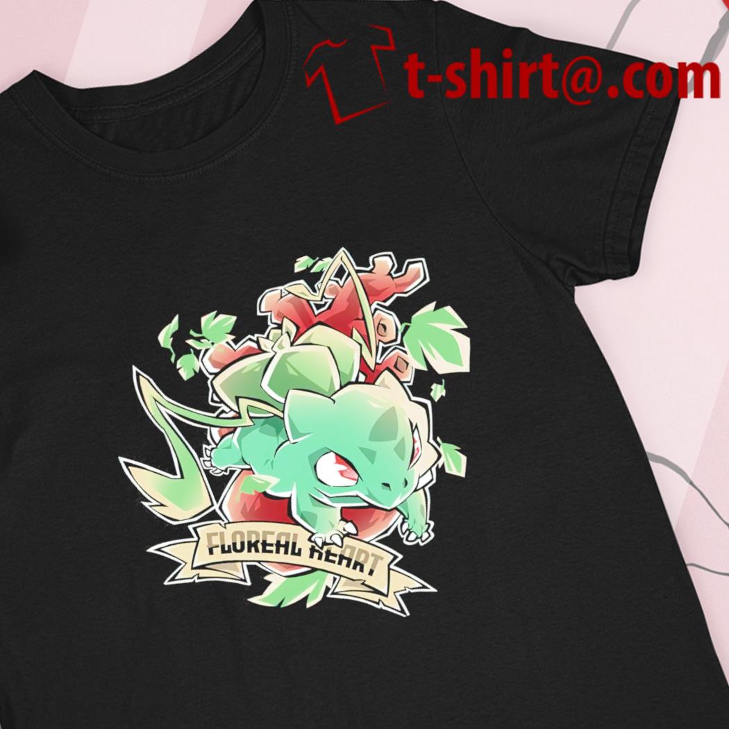 Pokemon Bulbasaur floreal heart character funny 2022 T-shirt