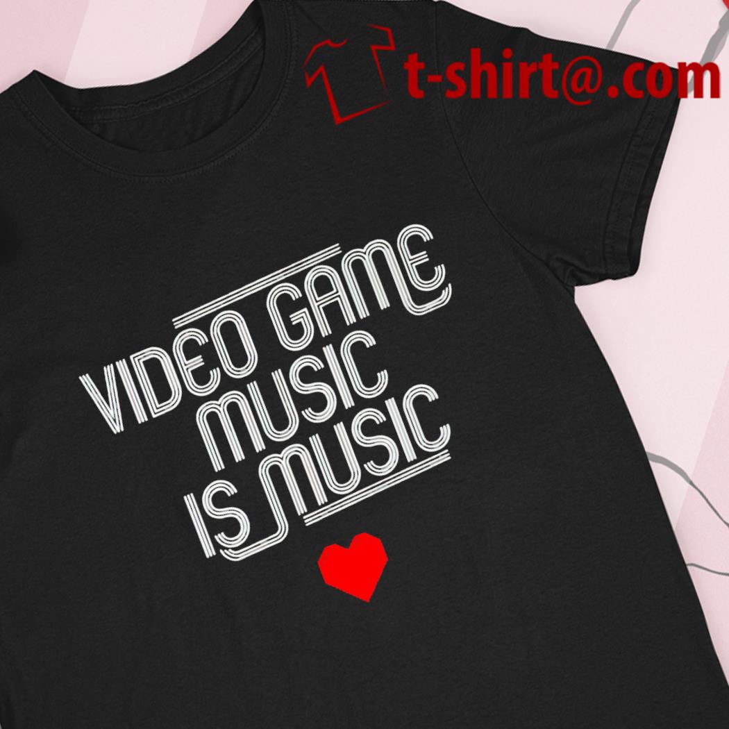 Video game music is music heart logo T-shirt