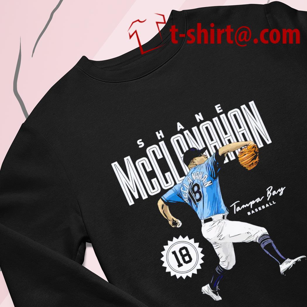 Original shane McClanahan 18 Tampa Bay Rays baseball action pose signature  2023 T-shirt, hoodie, sweater, long sleeve and tank top