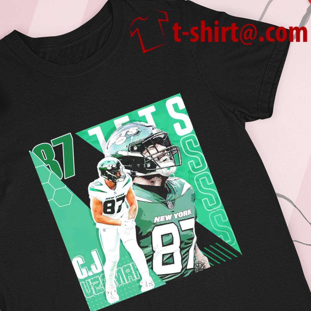 C.J. Uzomah 87 New York Jets football player glitch poster shirt, hoodie,  sweater, long sleeve and tank top