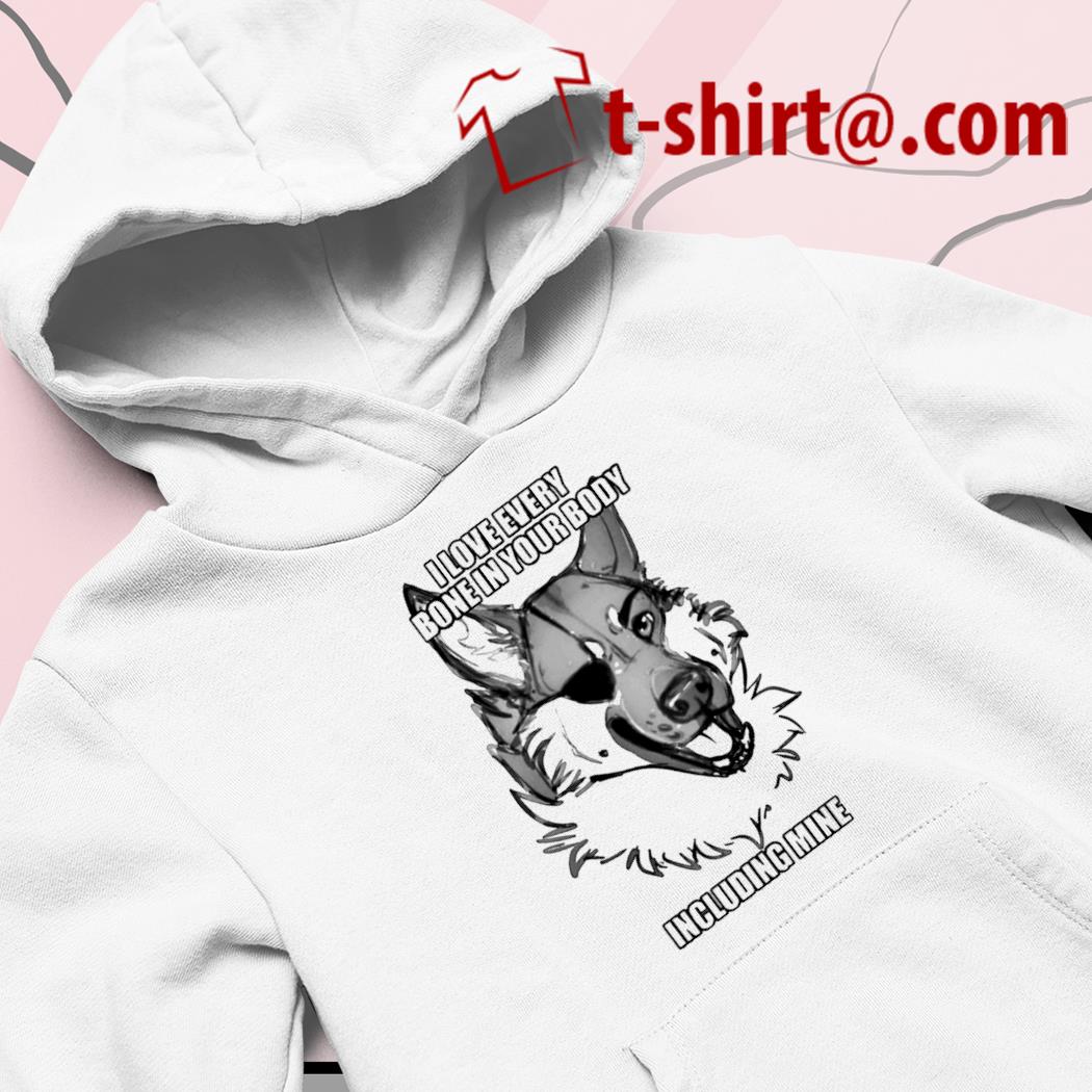 Awesome i love every bone in your body including mine cartoon dog shirt,  hoodie, sweater, long sleeve and tank top