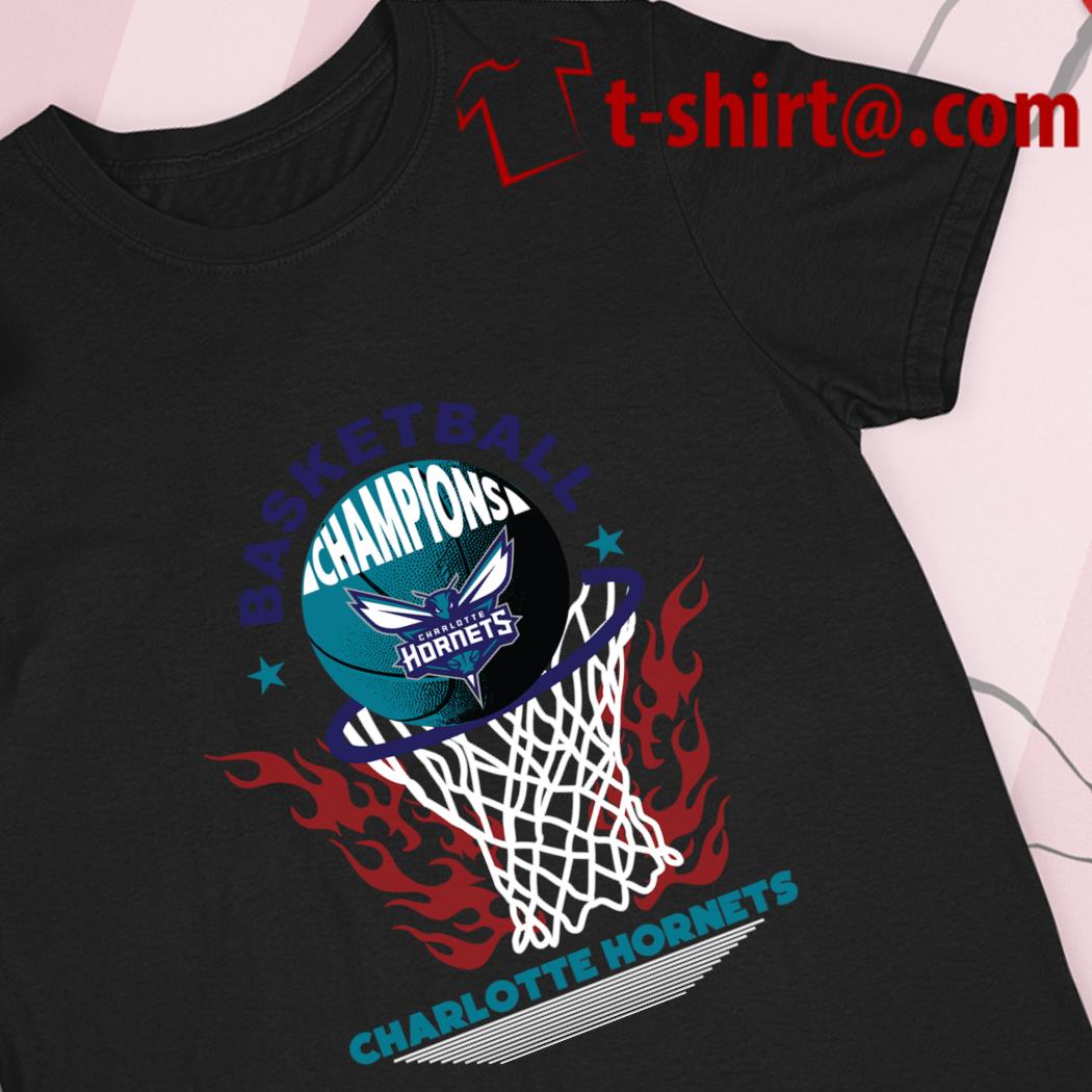 Charlotte Hornets basketball Champions fire logo shirt, hoodie, sweater,  long sleeve and tank top