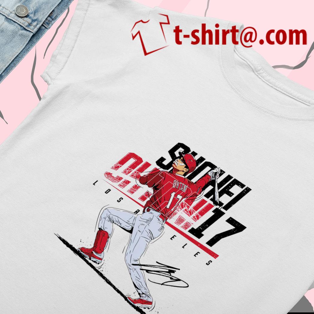 Nice shohei Ohtani 17 Los Angeles Angels baseball player action pose shirt,  hoodie, sweater, long sleeve and tank top