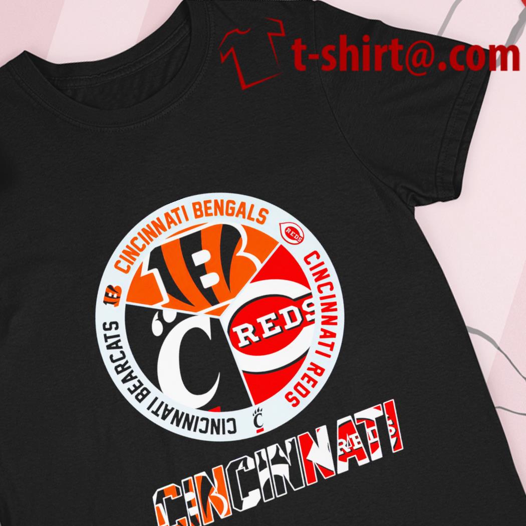 Cincinnati Circle Logo Sport Teams Bengals Reds Unisex Tshirt