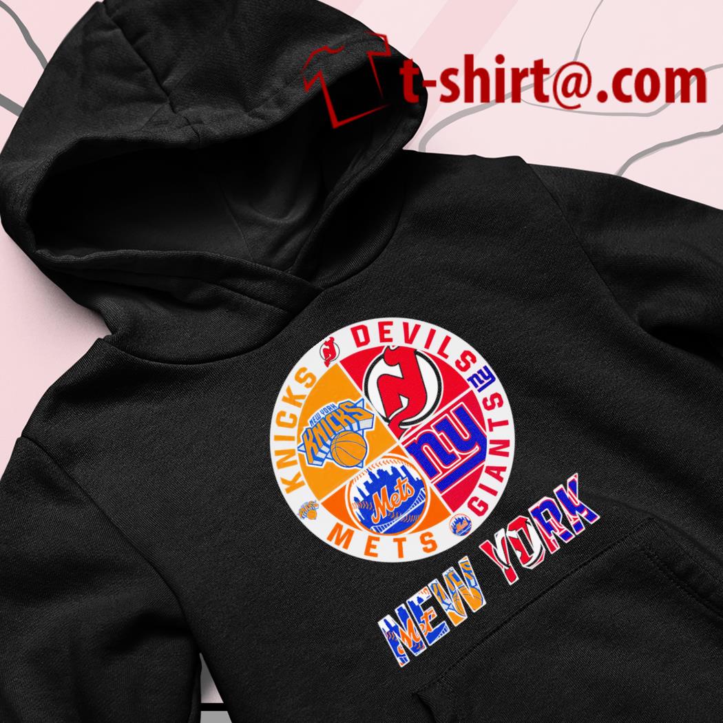 New york team logo new york knicks new york devils new york giants new york mets  shirt, hoodie, sweater, long sleeve and tank top