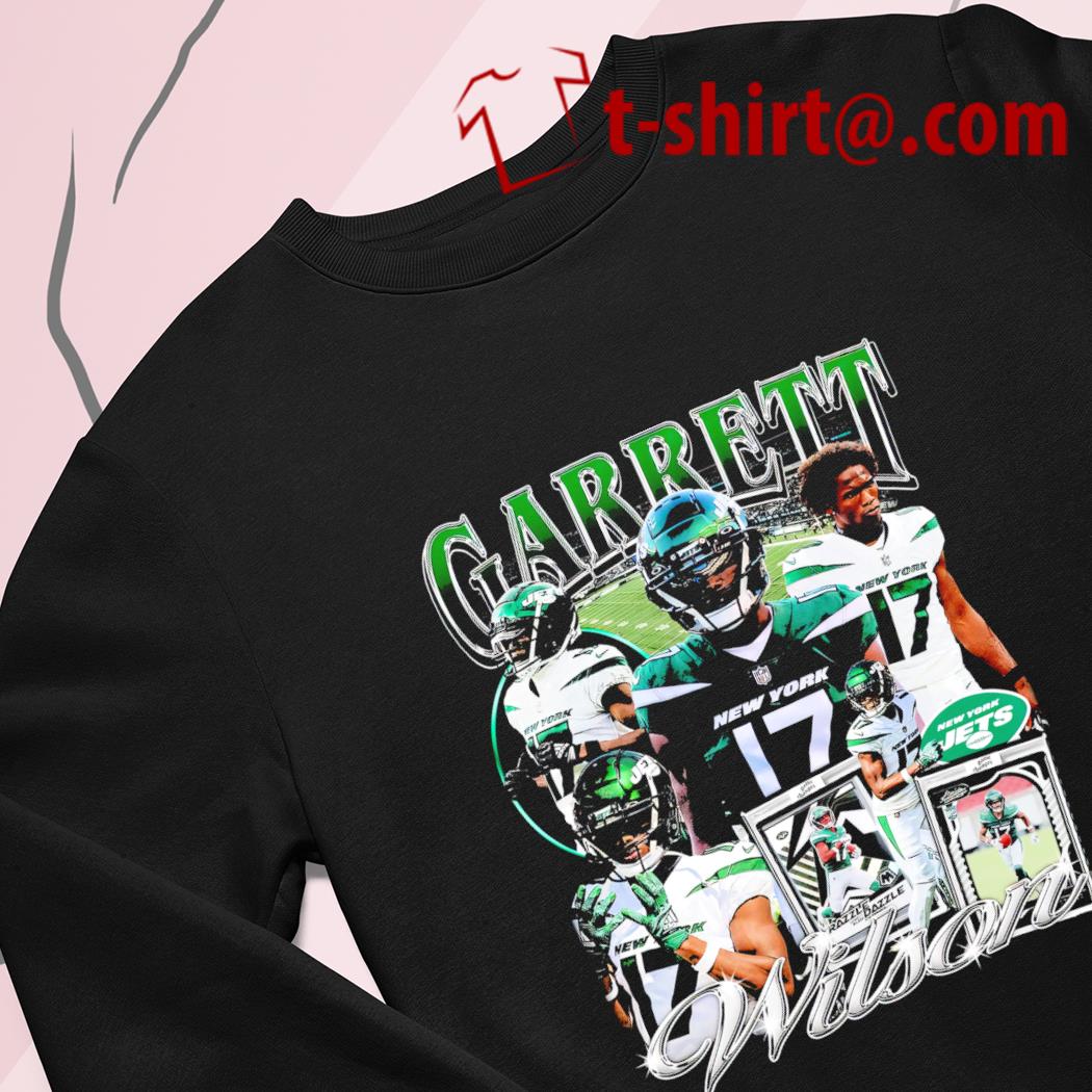 Official garrett Wilson 17 New York Jets football retro poster shirt,  hoodie, sweater, long sleeve and tank top