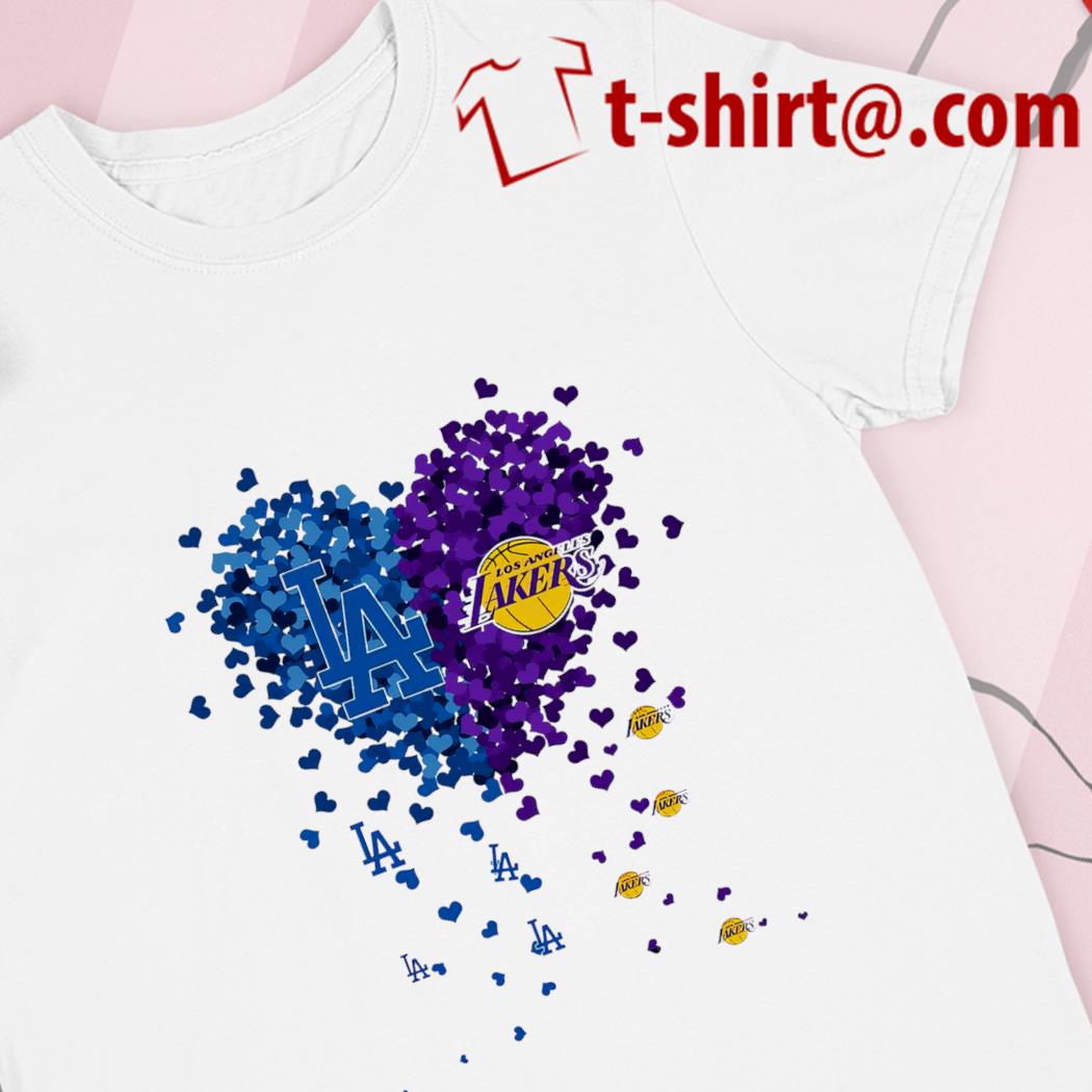 Official los Angeles Dodgers Los Angeles Lakers logo heart sport gift shirt,  hoodie, sweater, long sleeve and tank top